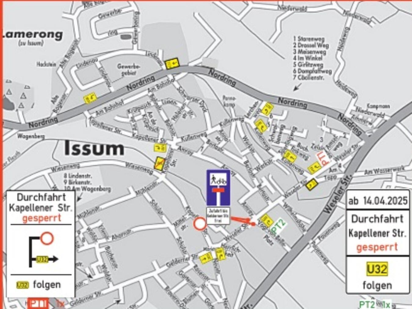 Die Baumaßnahme auf der Kapellener Straße.Abbildung: Gemeinde Issum