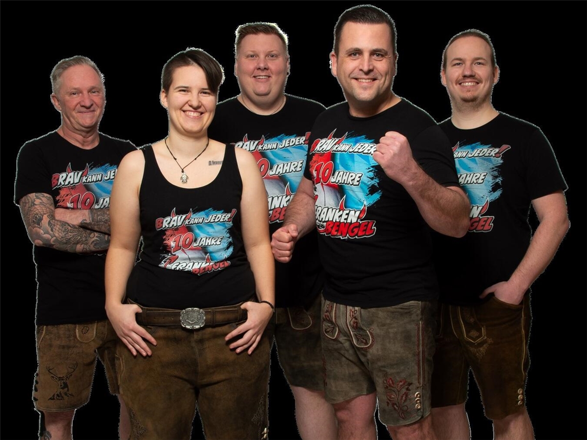 Die bayrische Partyband „Frankenbengel“ sorgt für ausgelassene Wiesn-Stimmung beim Oktoberfest Kevelaer. Foto: Oktoberfest Kevelaer
