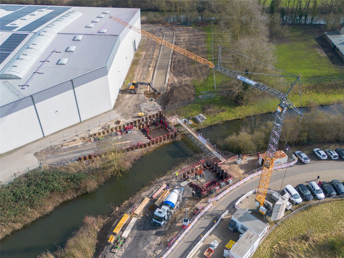 "Brückenbaustelle Benzstraße Kleve Februar 2026, Bauarbeiten Infrastruktur"