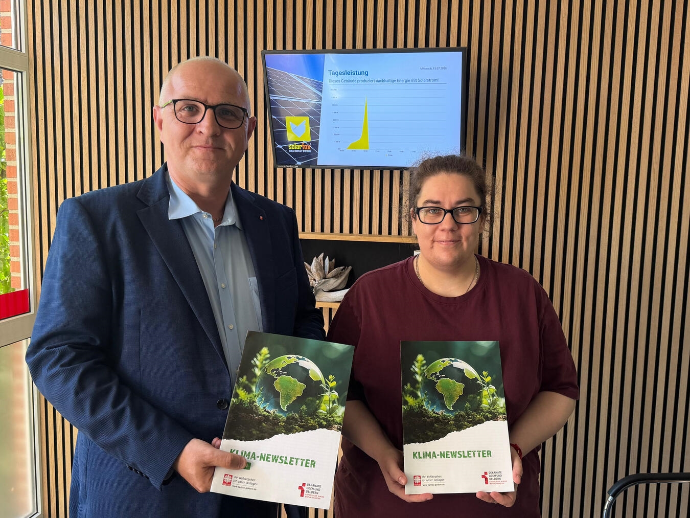 "Caritas Geldern-Kevelaer, Klimaschutz: Stephan von Salm-Hoogstraeten und Dr. Sarah Hasstedt, engagiert für Nachhaltigkeit."