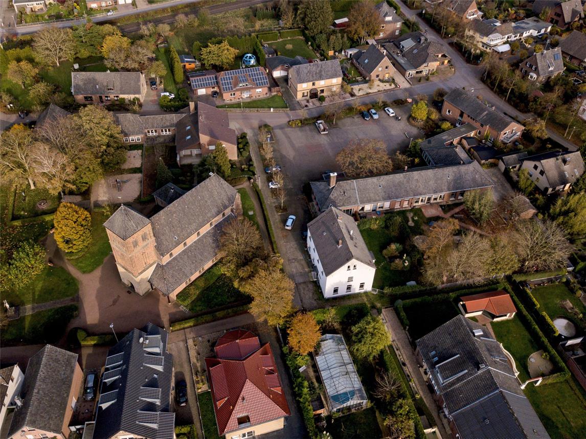 Die Dorfmitte von Praest aus der Vogelperspektive. Foto: Stadt Emmerich/RC Map24