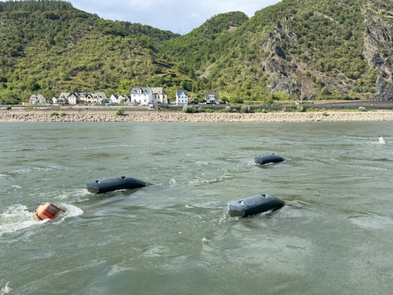 Die ersten Strömungskraftwerke des Typs „Energyfish“ schwimmen bereits im Rhein. Foto: Energyminer