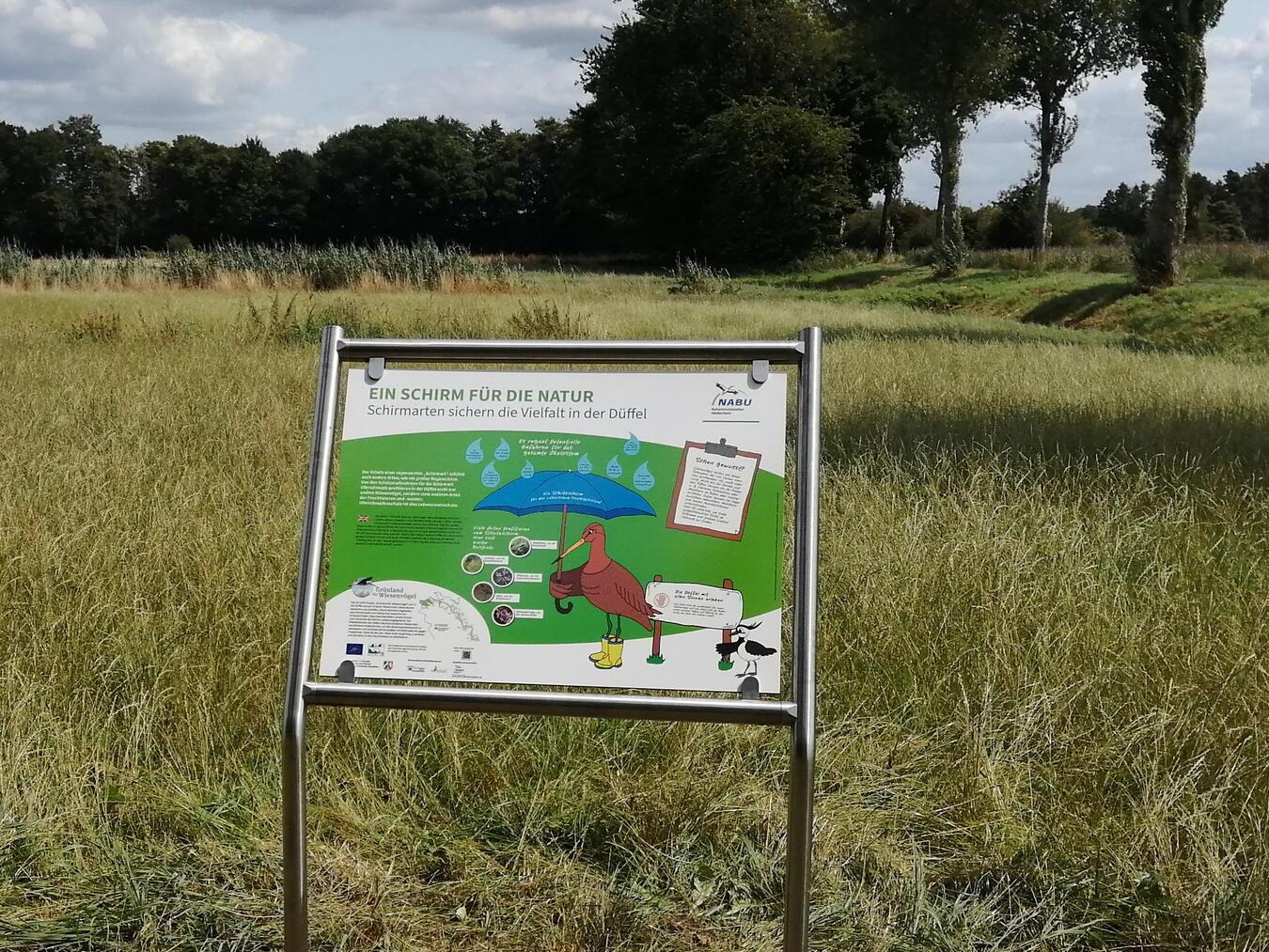 Die Infotafel an der Bruchschen Straße, bei der Einmündung Kurze Hufen. Foto: Nabu-Naturschutzstation Niederrhein