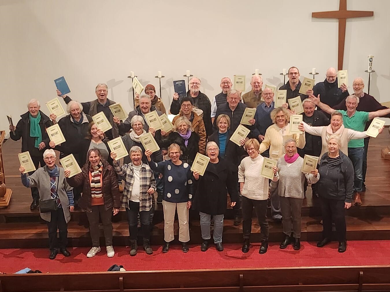 "Kantorei der Evangelischen Kirchengemeinde Geldern bei Proben für Konzert, Sänger willkommen"