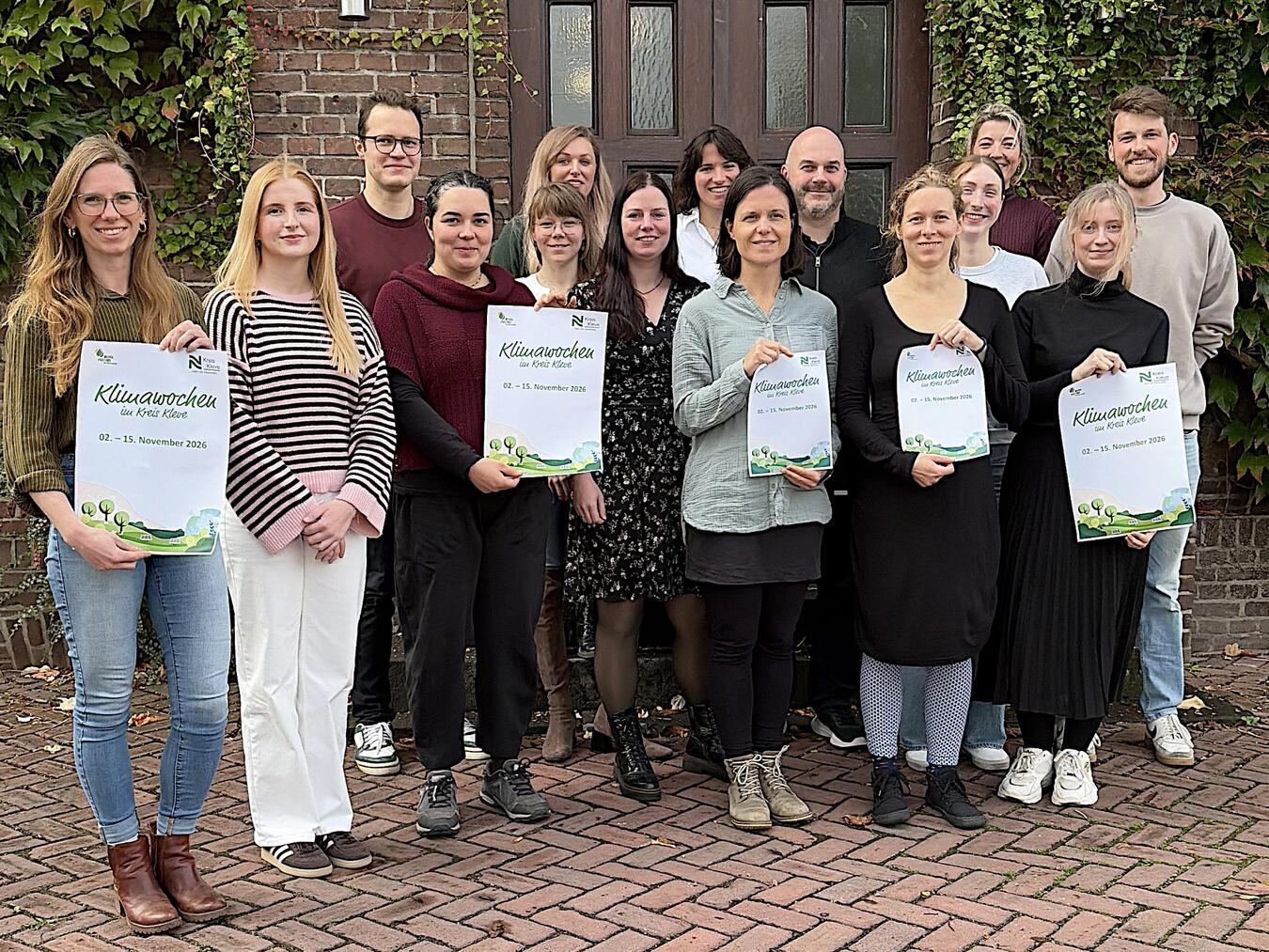 "Plakat für Klimawochen 2026 im Kreis Kleve, beworben von Klima.Partner, 2.-15. November."