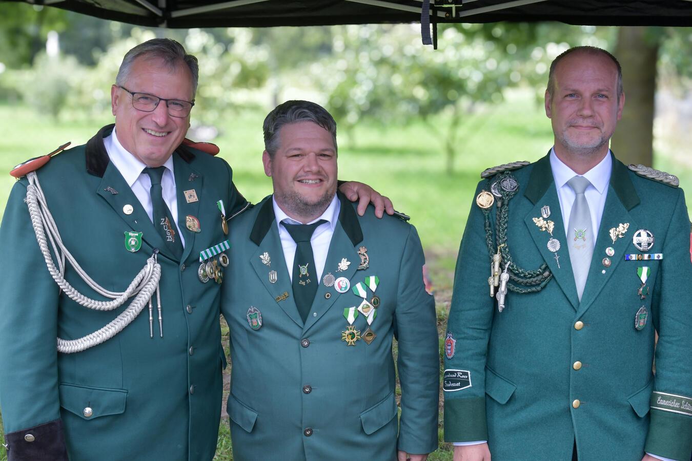 Die Königsanwärter vlnr: Hubert Franken; Jochen Straver; Sören Fork