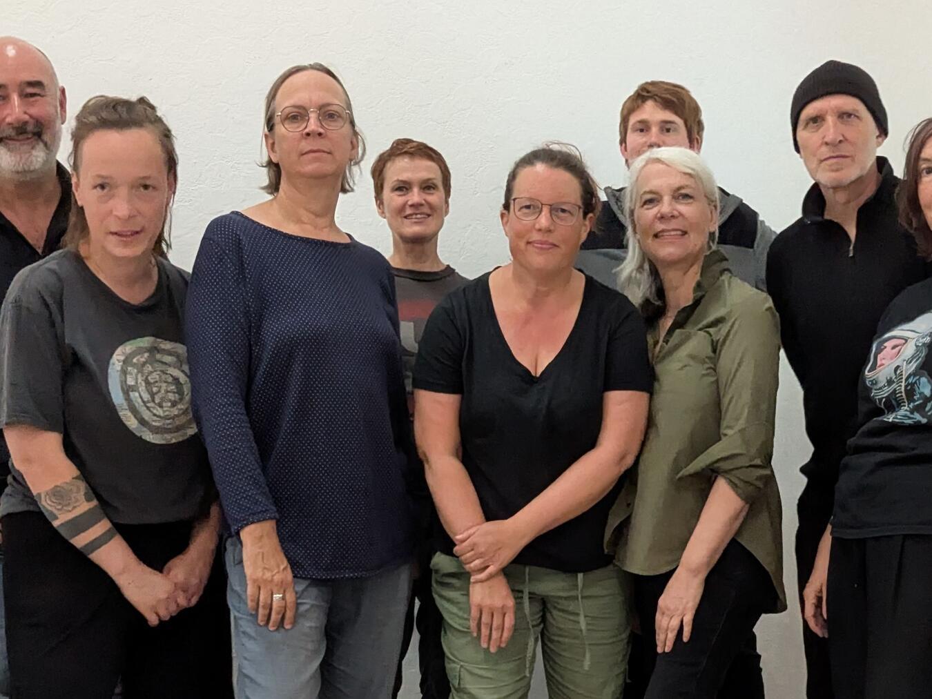 Die Künstler (v.l.): Thomas Autering, Anna Hauke, Jette Flügge, Barbara Koch, Stephanie Brysch, Julius Reinders, Birgit Feike, Elmar Mauch, Silvia Liebig. Foto: ArToll
