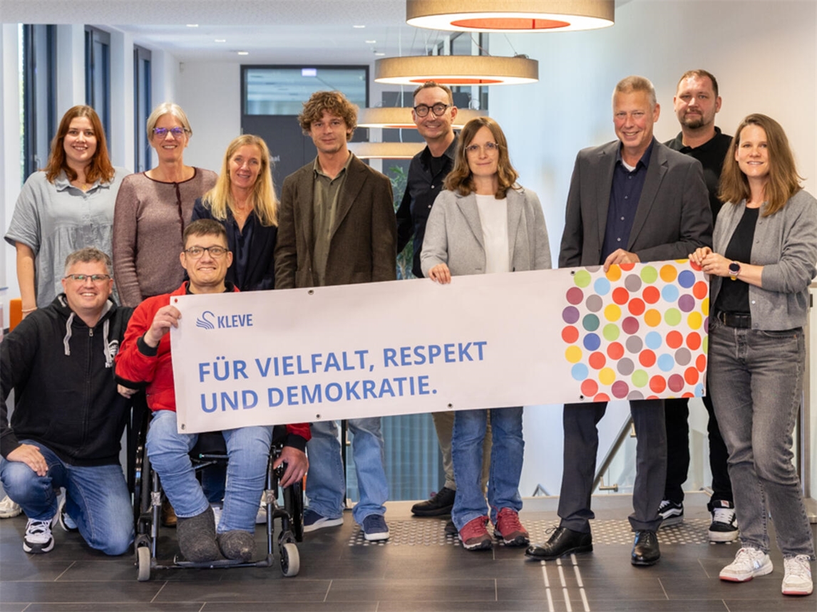 Netzwerkpartner beim Aktionstag „Mach Kleve bunt“, Kleve, Gemeinschaft, Vielfalt, Stadtentwicklung. Foto von Stadt Kleve.