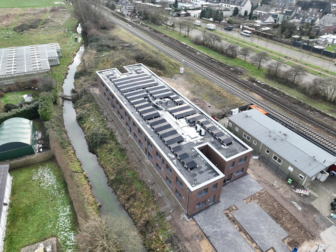 Die neue Flüchtlingsunterkunft aus der Vogelperspektive. Foto: © Wallfahrtsstadt Kevelaer/Werner Barz