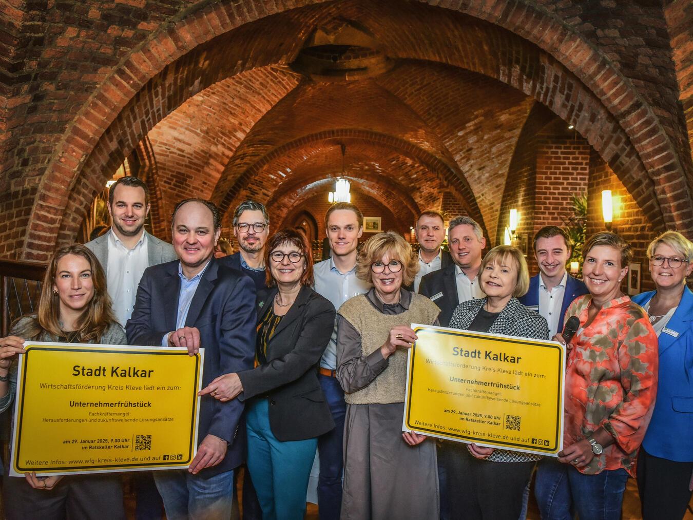 Die Protagonisten des Unternehmerfrühstücks in Kalkar. Foto: WfG/Markus van Offern