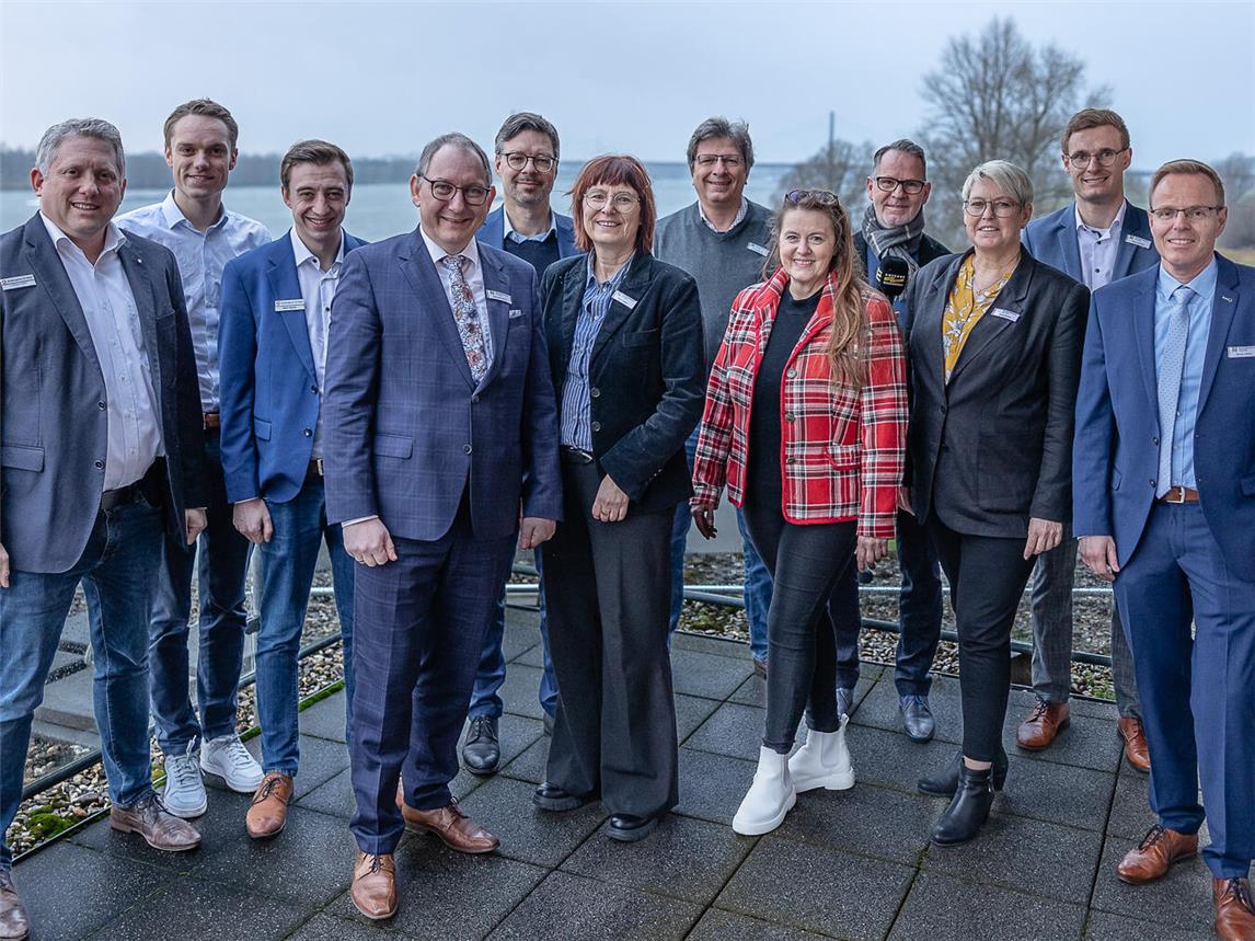 Die Protagonisten des Unternehmerfrühstücks in Rees. Foto: Axel Breuer