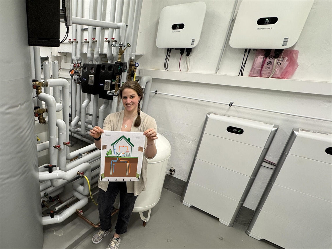 "Christine Klanten präsentiert moderne Wärmetechnik in Grundschule Haldern, Klimaschutzinitiative Stadt Rees"
