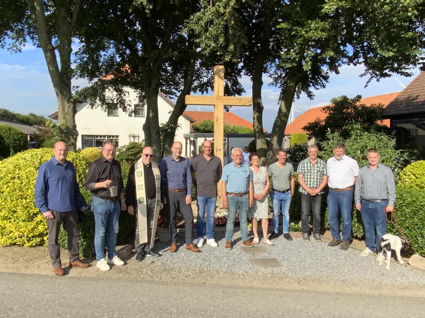 "Wegekreuz Restaurierung Polzenhof Weeze, gemeinschaftliche Bemühungen, Kulturdenkmal"