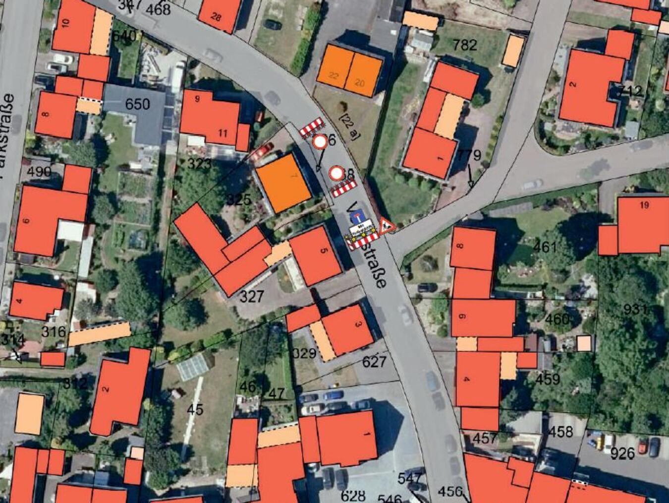 Die Sperrung auf der Veenstraße. Foto: Gemeinde Issum