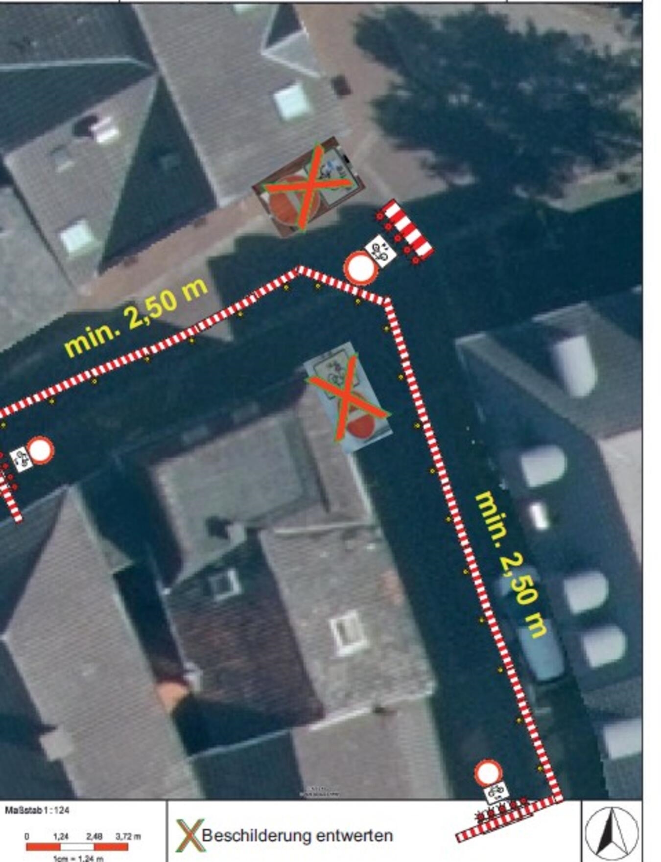 "Straßensperrung in Issum: Zufahrt Kapellener Straße und Markt gesperrt, Neustraße betroffen. Foto von Gemeinde Issum."
