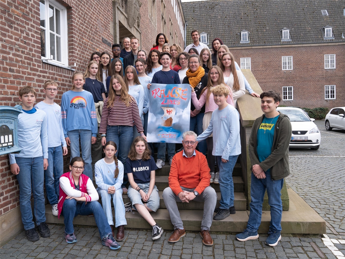 "Schülergruppe aus Laredo, Harderwijk und Zutphen beim Hansebuchprojekt in Emmerich"