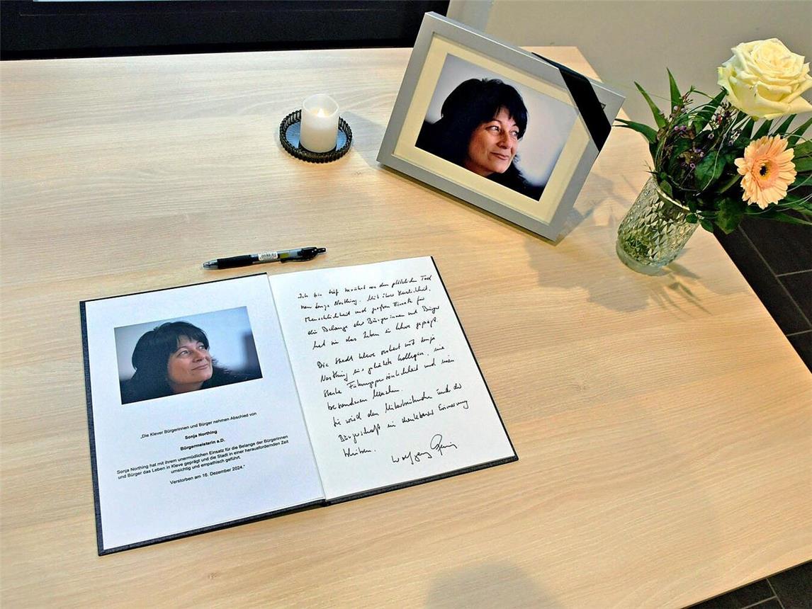 Die Stadt Kleve trauert um ihre Bürgermeisterin a.D. Sonja Northing. NN-Foto: Rüdiger Dehnen