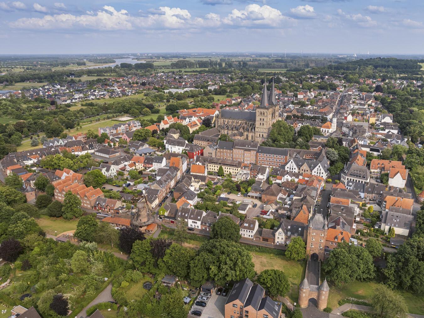 Die Stadt Xanten von oben. Foto: Viola Blumrich