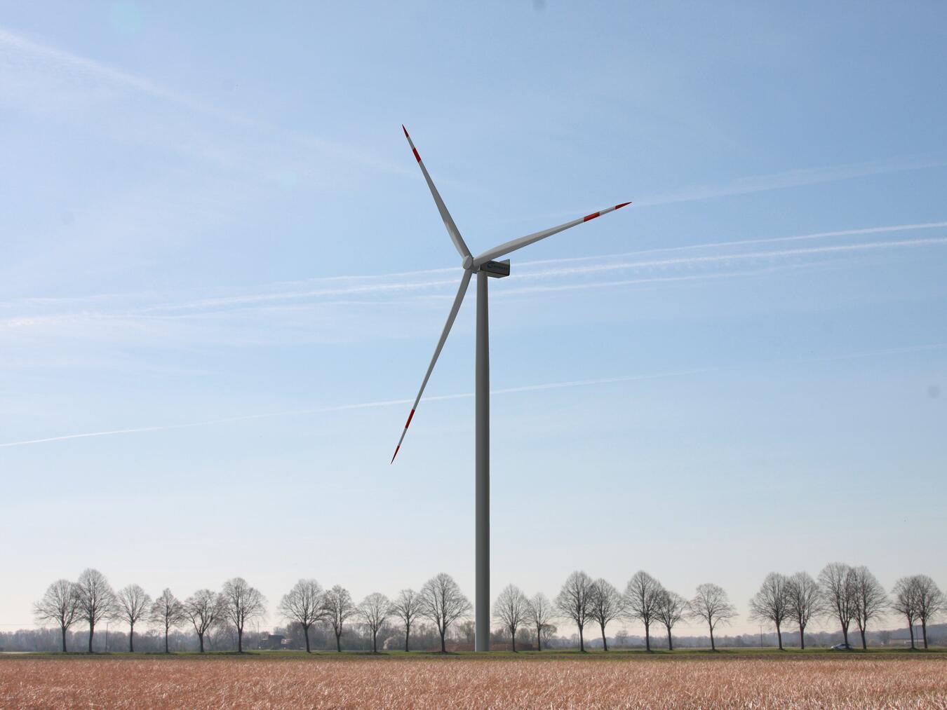 Die Stadtwerke Kalkar betreiben eine Windenergieanlage zwischen Hönnepel und Hanselaer. Foto: Stadtwerke Kalkar