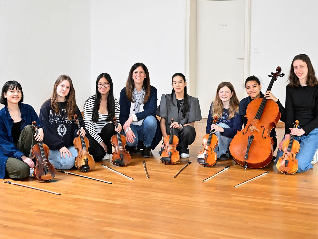 Die Stringtime Kids mit Ariane Mathäus. Foto: Thomas Momsen