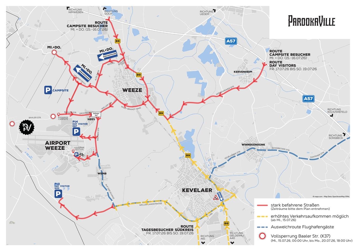 "Veranstalter informieren über Verkehr und Anfahrt auf Parookaville Festival"