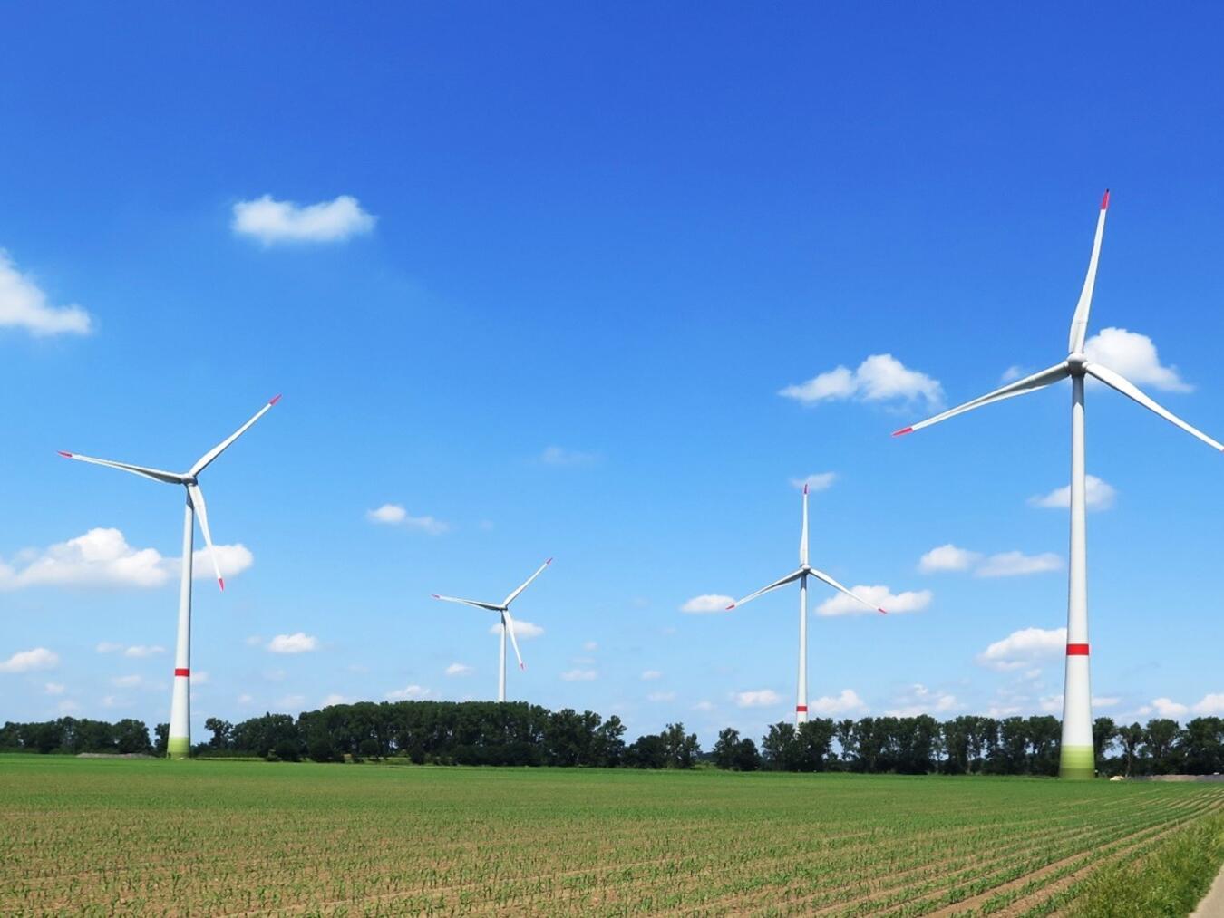 Die vier Windenräder der BürgerEnergie Issum im Vorster Feld in Sevelen haben seit der Inbetriebnahme in 2018 schon 190 Millionen kWh elektrischen Strom produziert und damit die Umwelt um 190.000 Tonnen CO2 im Vergleich zum Strom aus Braunkohle entlastet.Foto: privat