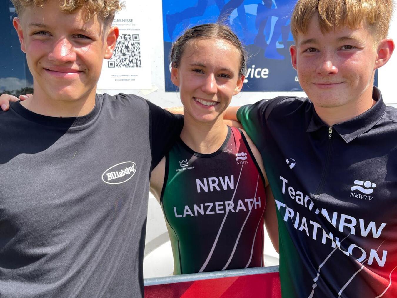 Drei Starter des TV Goch hatten sich für die deutschen Meisterschaften in Jena qualifiziert (v. l.): Hannes Rolf, Nora Lanzerath und Moritz Seltmann. Foto: privat