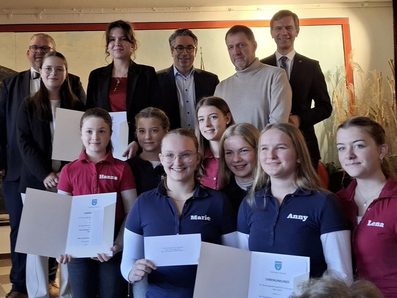 Ehrung der Rheurdter Amazonen beim Neujahrsempfang der Gemeinde Rheurdt.Fotos: privat