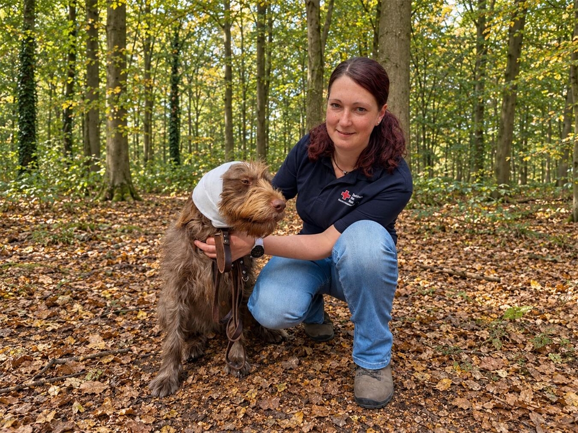 "Tierarzthelferin versorgt verletzten Hund beim DRK Niederrhein, Erste Hilfe für Hunde"