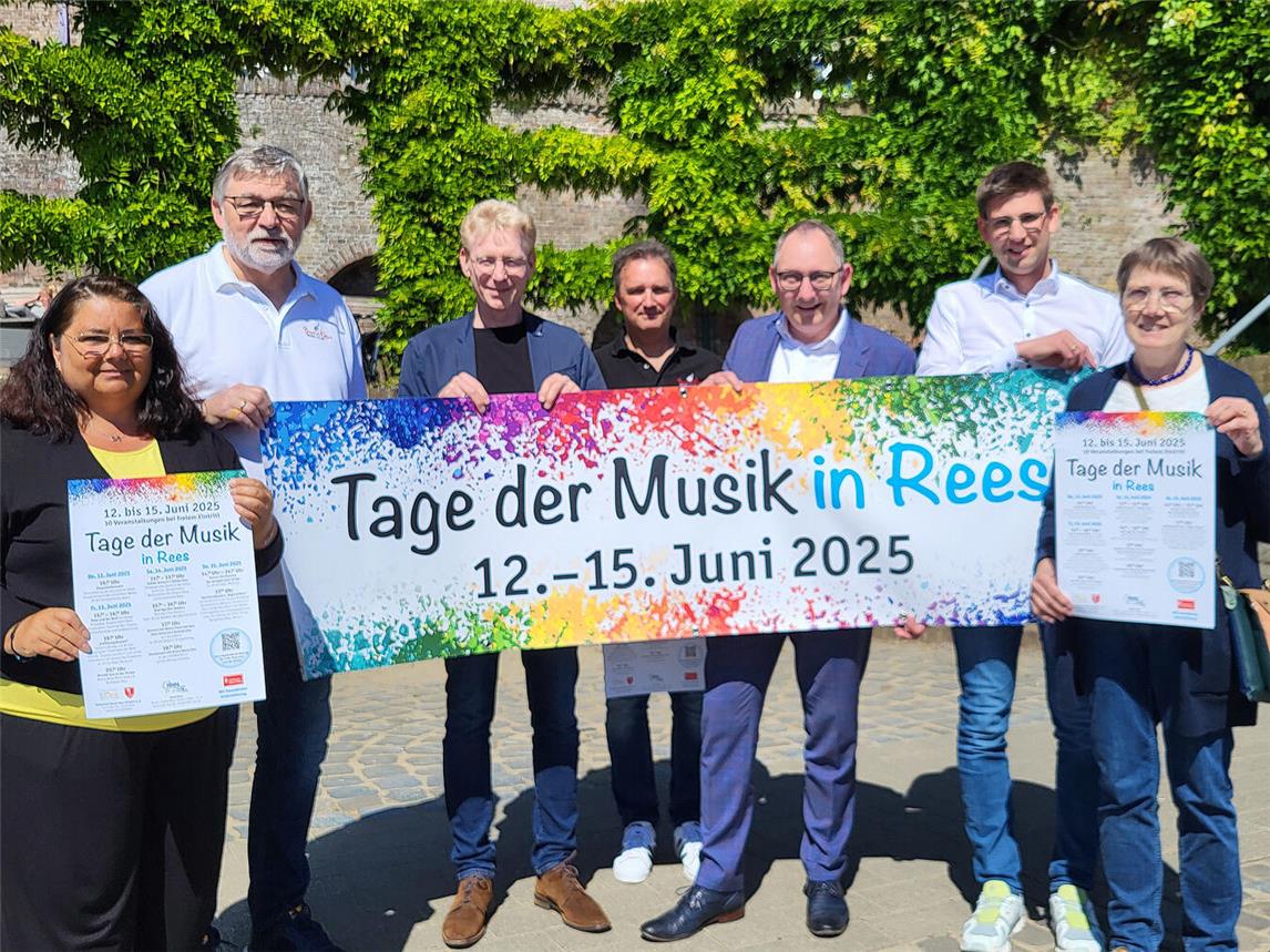Eine Stadt ist musikalische unterwegs: Koordinatoren und Mitwirkende freuen sich auf die kommenden „Tage der Musik“ im Juni in Rees. NN-Foto: MB