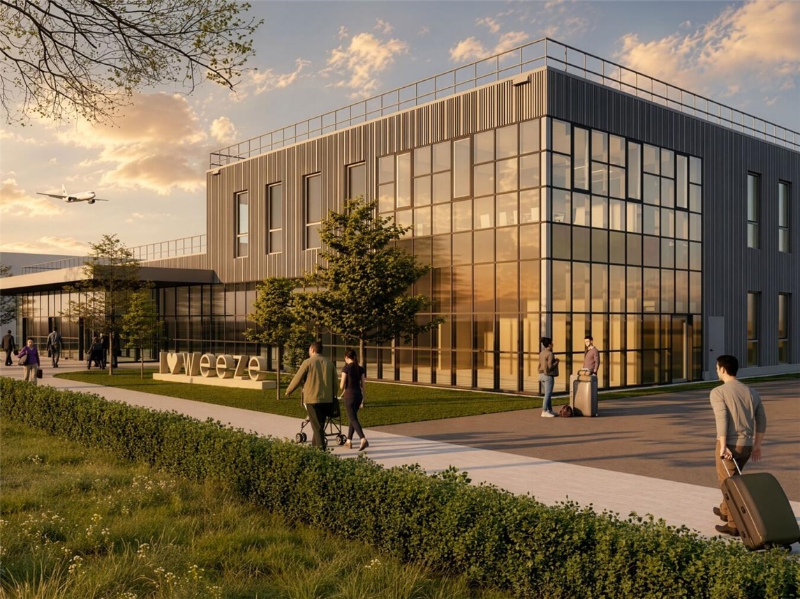 "Moderne Visualisierung des neuen Ankunftsterminals von Goldbeck GmbH, Architektur"
