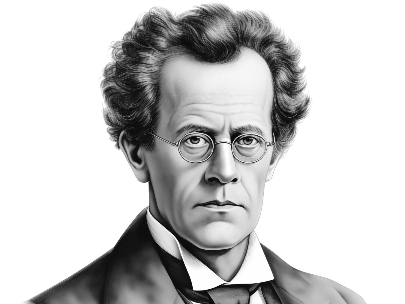 "Zeichnung von Gustav Mahler, berühmter Komponist, Adobe Stock"