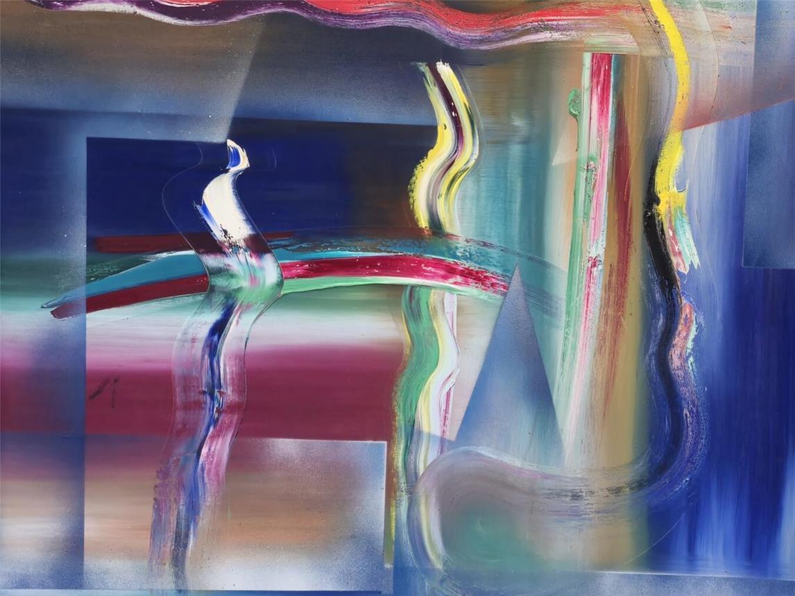 Eines der Bilder bom Manfred Knupp. Gezeigt wird seine Kunst im Gelderner Rathausfoyer.NN-Foto: HF