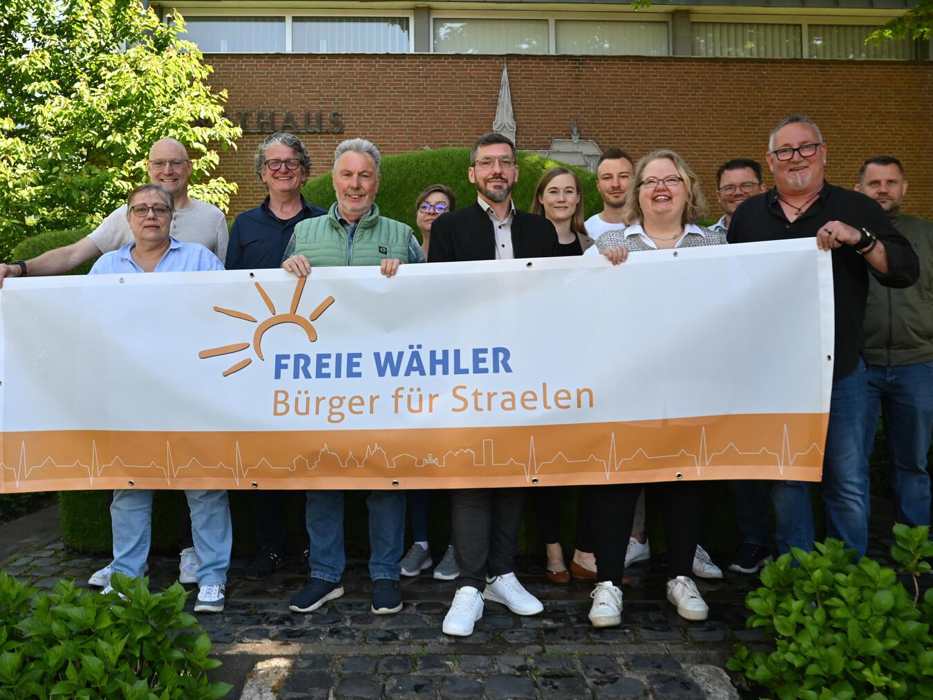 Einige Wahlkreiskandidaten der Freien Wähler - Bürger für Straelen an der Grünen Couch in Straelen.Foto: privat
