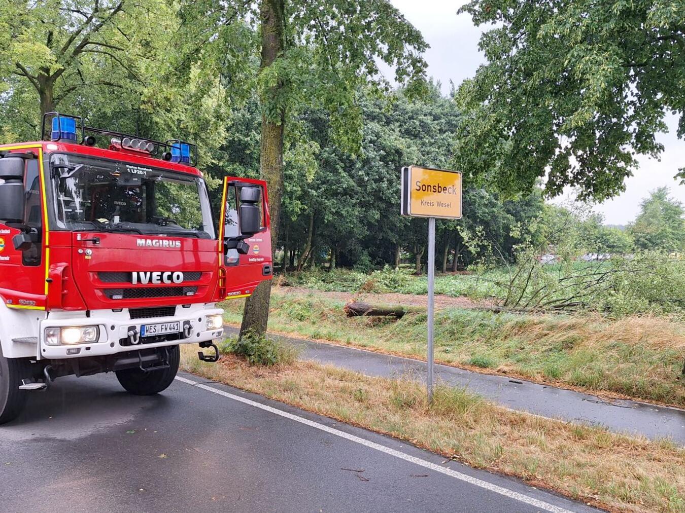 Einsatz auf der Weseler Straße. Foto: Feuerwehr Sonsbeck