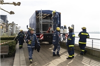 Entlang der Rheinpromenade wurden rund 850 Meter an mobilen Schutzwänden install...