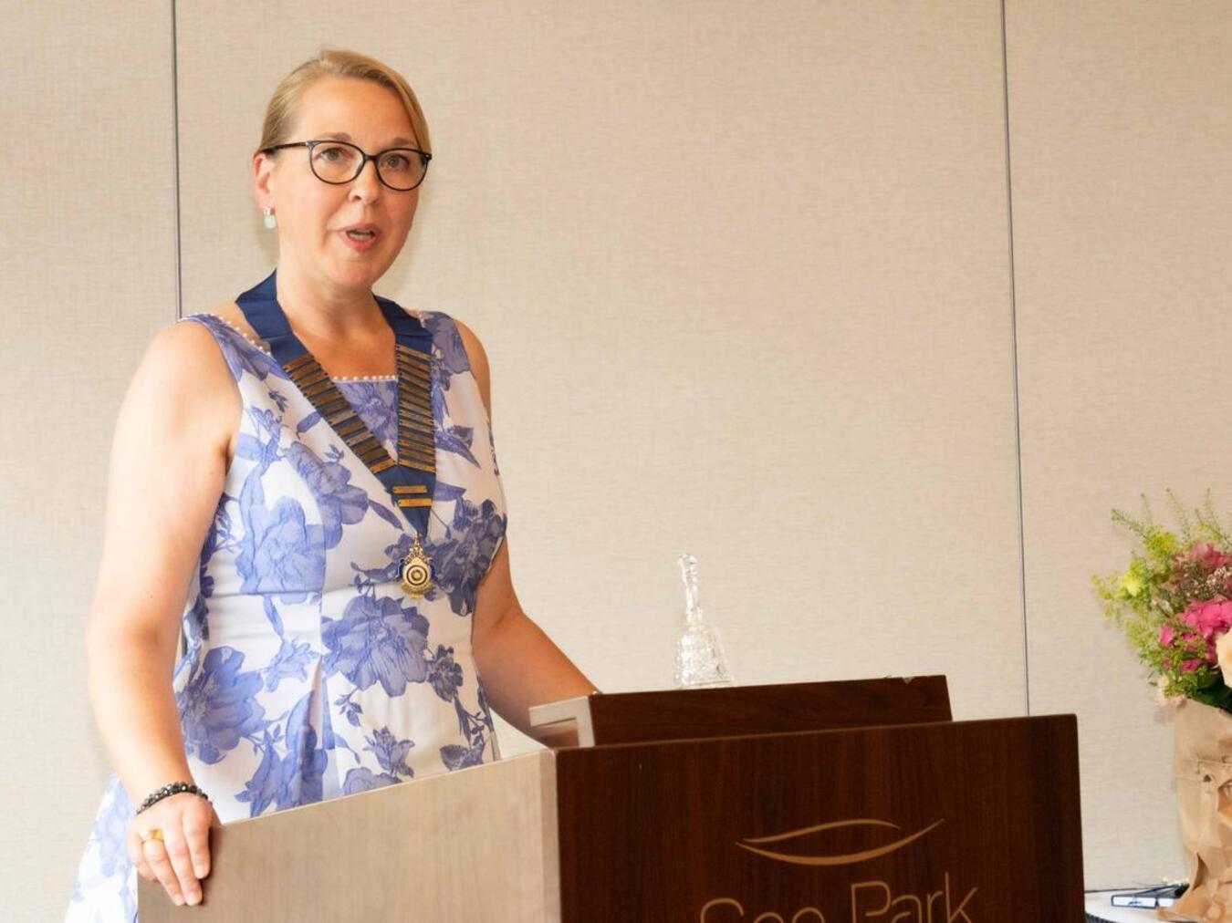 Eva Allartz bei ihrer Antrittsrede. Foto: privat