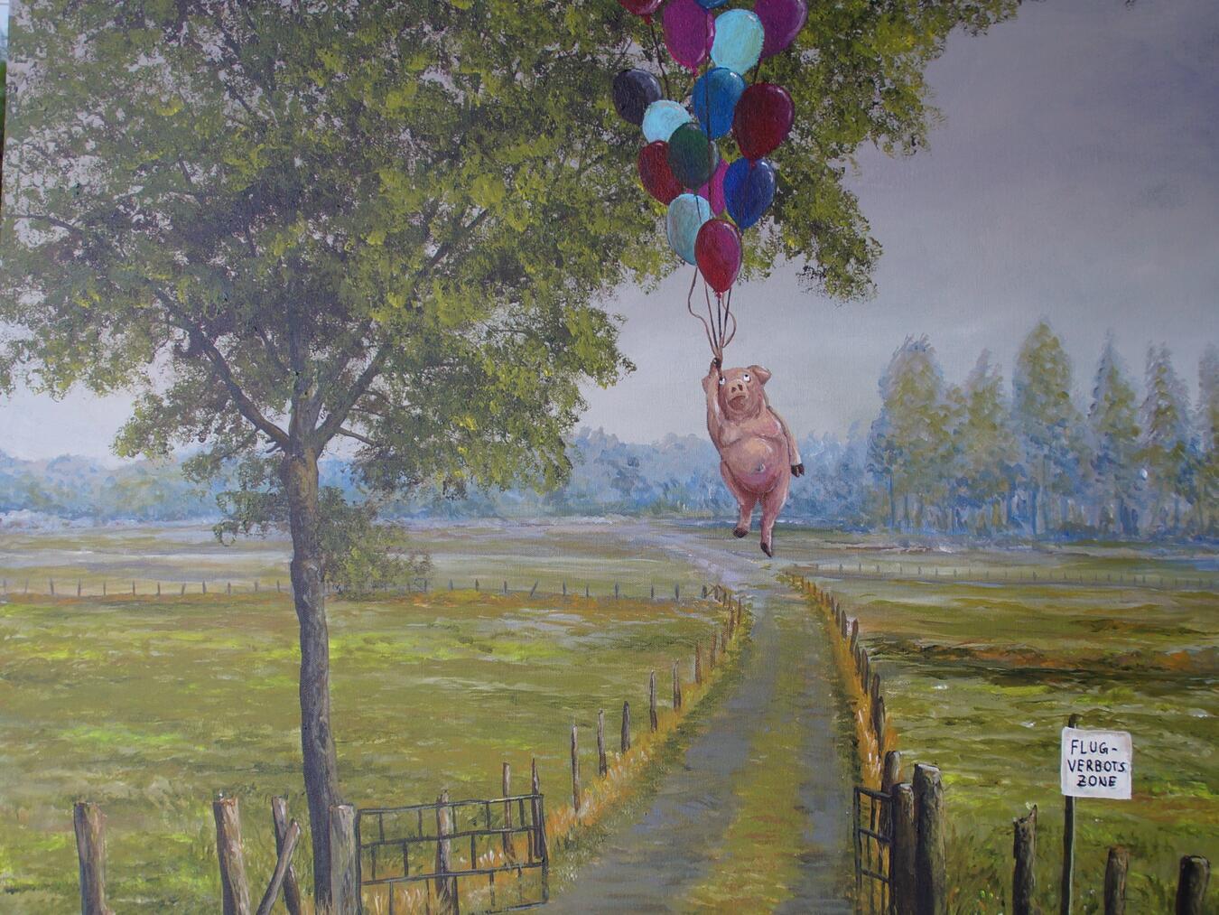 Eine Bühne für die Kunst in Rees „Flugverbotszone“ von Andreas Schell. Foto: Andreas Schell