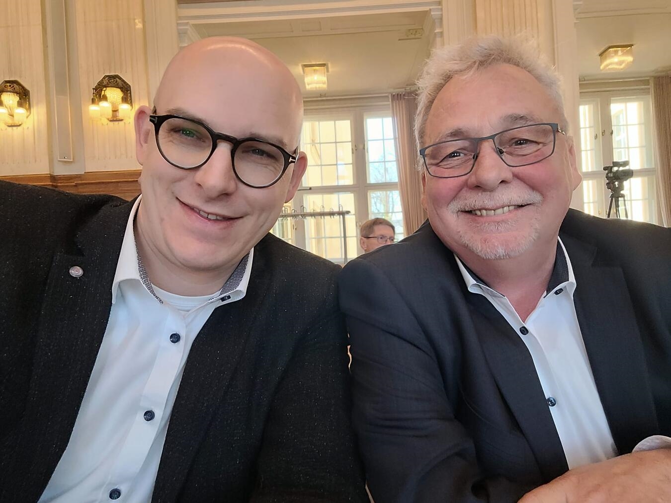 Für die CDU aus dem Kreis Kleve nahmen Frederik Reymer (l.) und Paul Düllings an der Sitzung teil und begleiteten die Beratungen vor Ort. Foto: privat