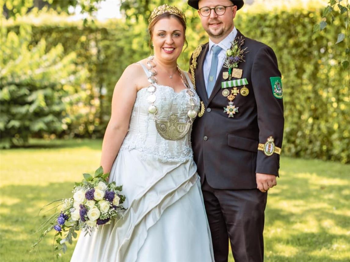 Grieths neue Königin Anne Herbe mit ihrem Ehemann und König Stephan. Foto: privat