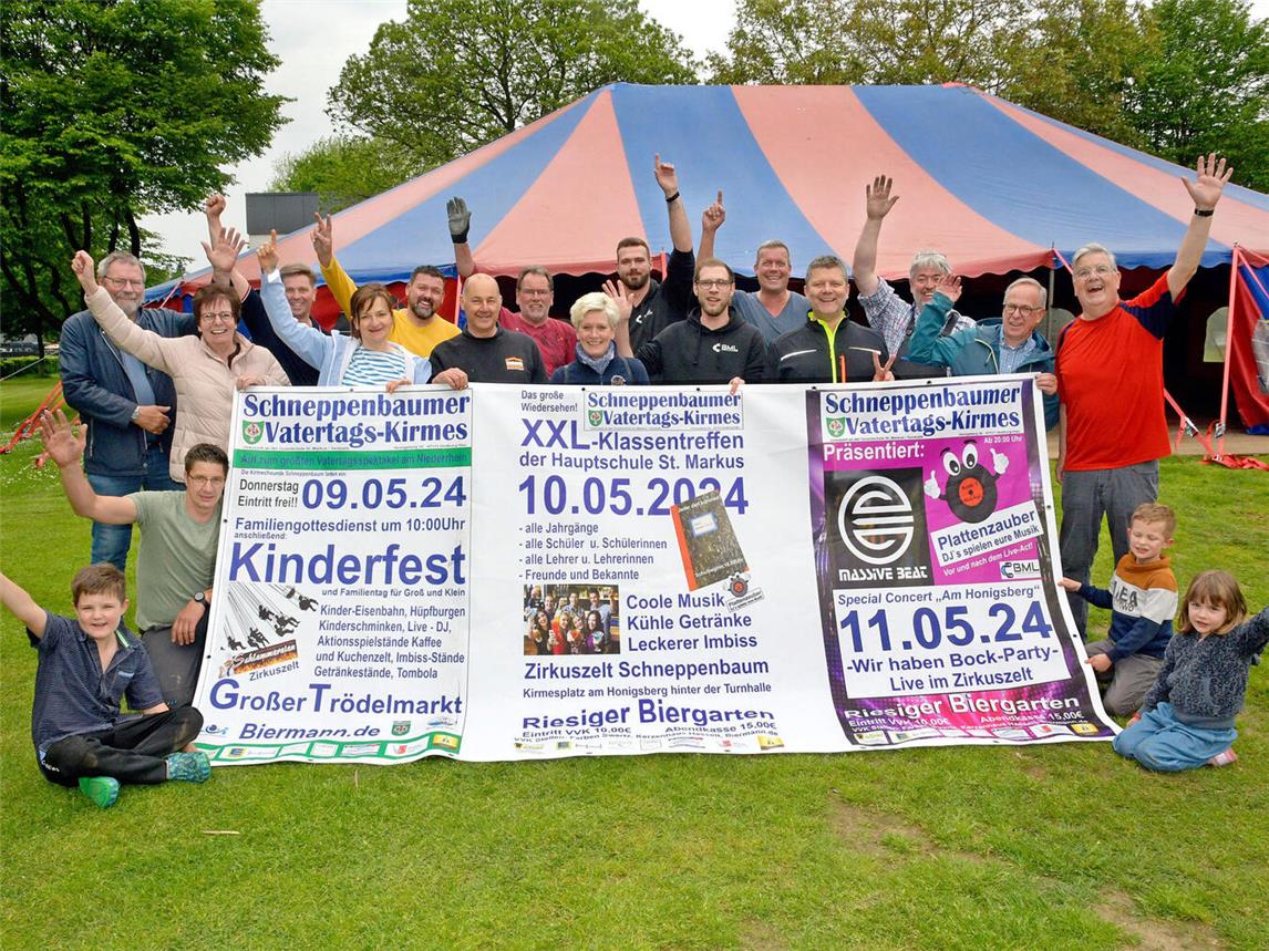 Gutes Wetter ist bestellt: Das Orga-Team freut sich auf den Start der Kirmes am morgigen Donnerstag.NN-Foto: Rüdiger Dehnen