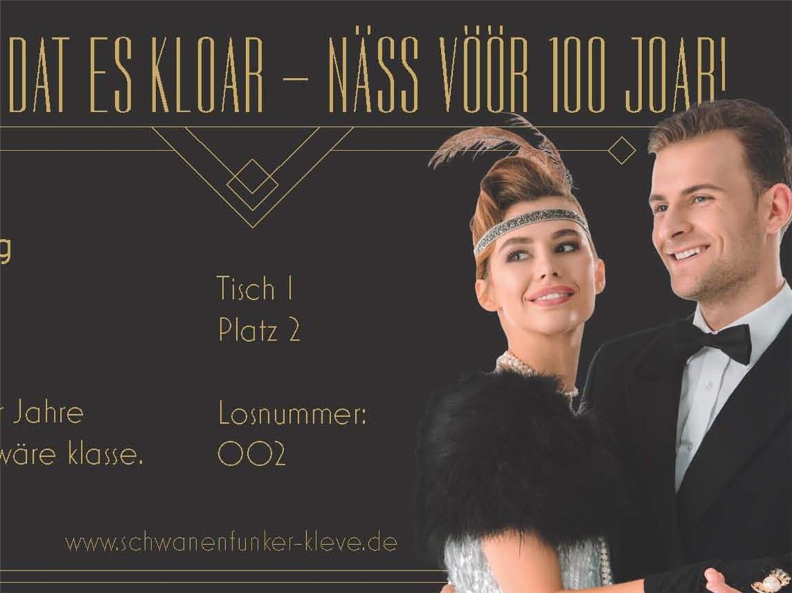 Jetzt erhältlich und bereits sehr gefragt: Tickets für die Sitzungen der Schwanenfunker, die in der kommenden Session ihr 100-jähriges Bestehen feiern.nFoto: Schwanenfunker