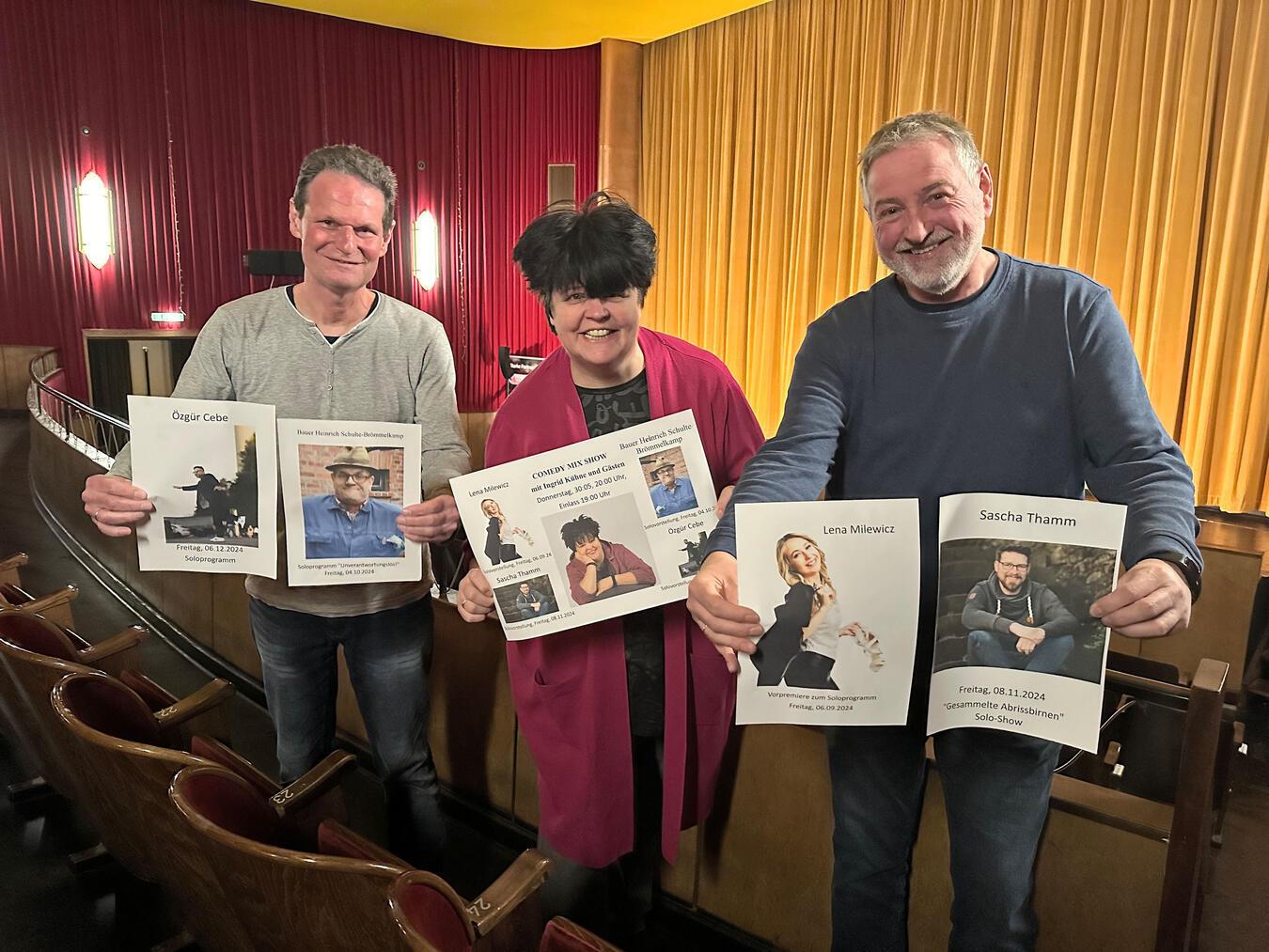 Joachim Lück, Ingrid Kühne und Wenzel Kohl (v.l.) freuen sich auf eine ganz besondere Comedy-Show. NN-Foto: SP