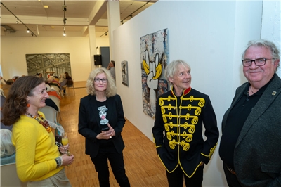 Karl Janssen, Thomas Baumgärtel und Christiane van Haaren bei der Eröffnung von "Freiheit für Kunst" im PAN.