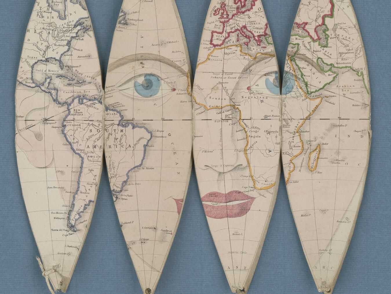 Alt-Tag: "Wolfgang Crom Vortrag zu historischen Karten im Haus Ingenray, Stokes's Capital Mnemonical Globe 1868"