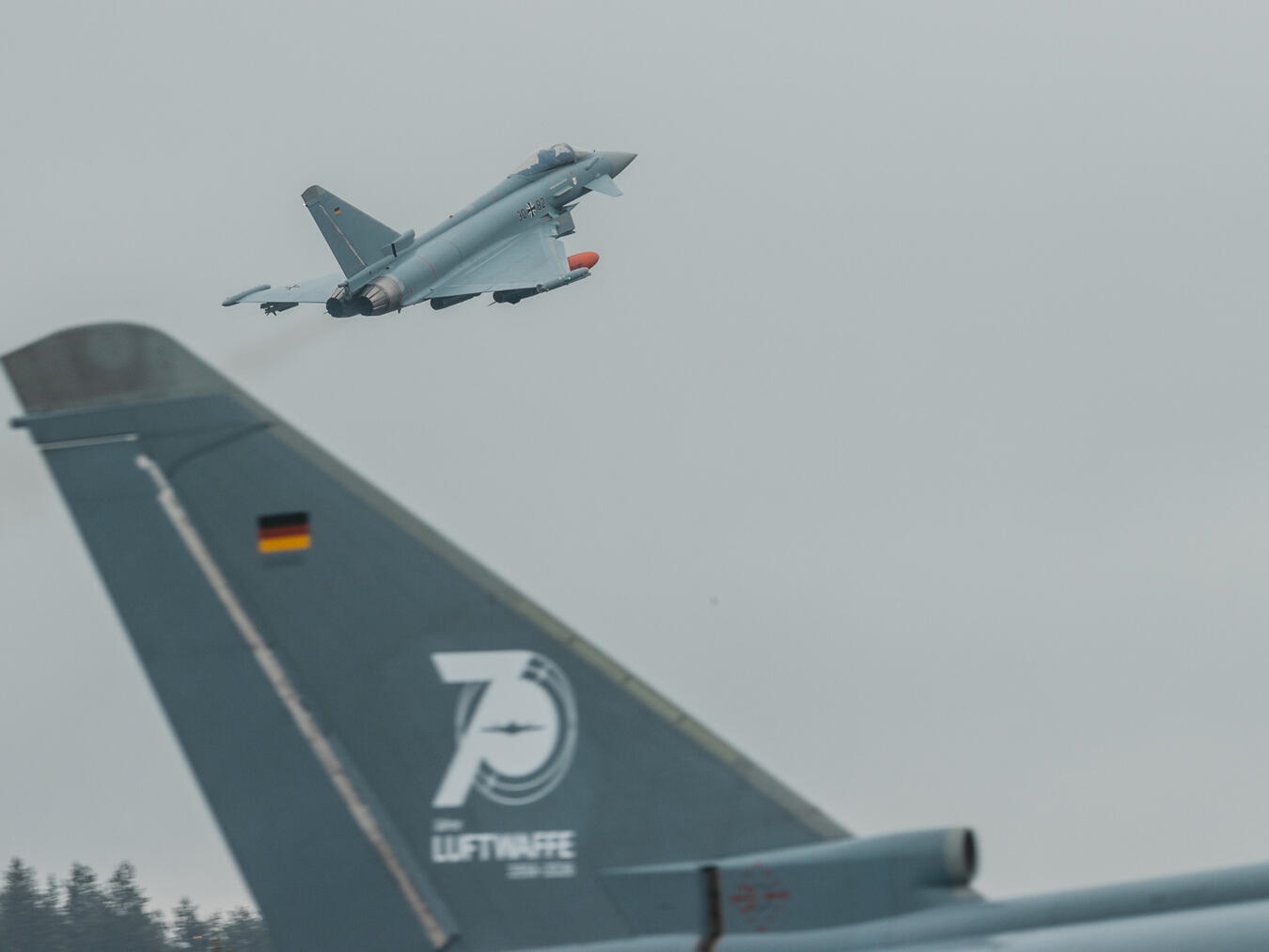 "Eurofighter über Weeze und Niederrhein, Luftwaffenübung, Bundeswehr, Himmel"