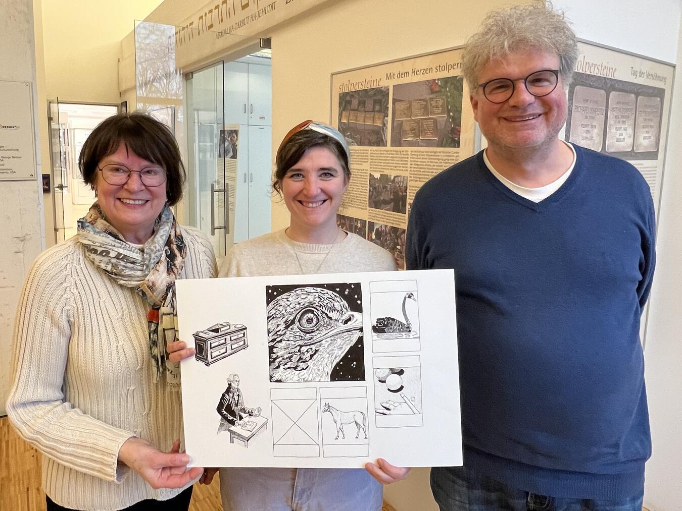 Laden nur Kant-Ausstellung ein: (v. l.) Irene Möllenbeck, Antje Herzog und Thomas Brokamp. Foto: privat