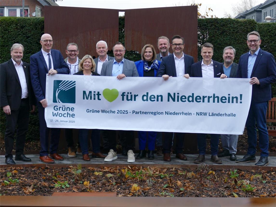 Landräte und Bürgermeister werben für die Grüne Woche 2025. Foto: Kreis Wesel