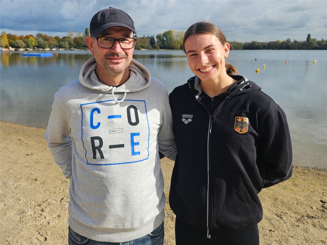 Lea Pauls und Jürgen Wohlgemuth treffen sich gern zum Training am Wisseler See.NN-Foto: vs