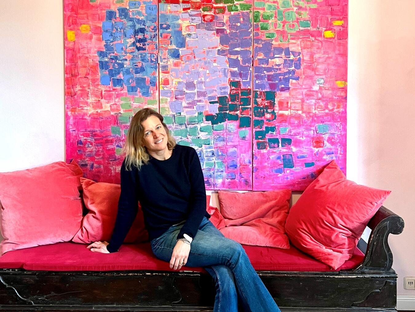 Lisi Wülfing spielt in ihrer Malerei mit Farbfragmenten – malt, was sie wahrnimmt. Foto: privat